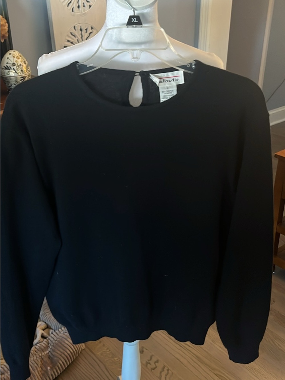 Talbots Black Crewneck Sweater — Classic Long Sleeve